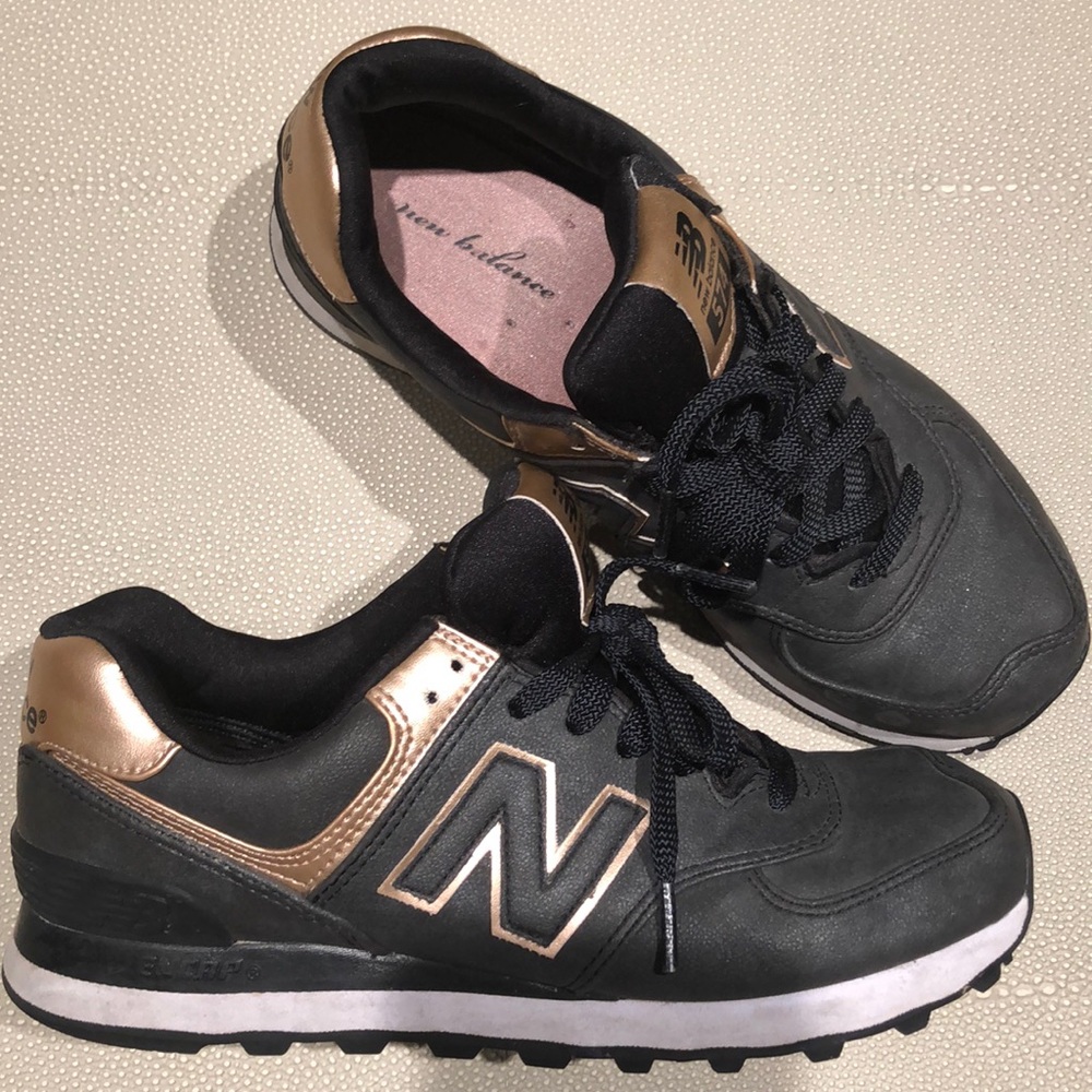 New Balance Rose Gold and Dark Gray Sneakers